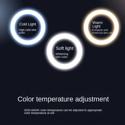 Ring Light Phone Selfie Stick LED Clip-on Rechargeable Round Lamp Live Stream for Smartphone Laptop IPad IPone