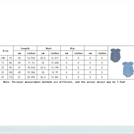 OUYANG&IVAN SsWyn2025 Mid Blue Denim Sailor Collar Romper Floral Baby One-pieces for Babies Boy Girl Bodysuits