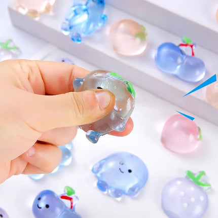 5/10PCS Mini Transparent Fruit Mochi Squishy Stress Relief Toys for Birthday Party Favors Prizes Guest Gifts