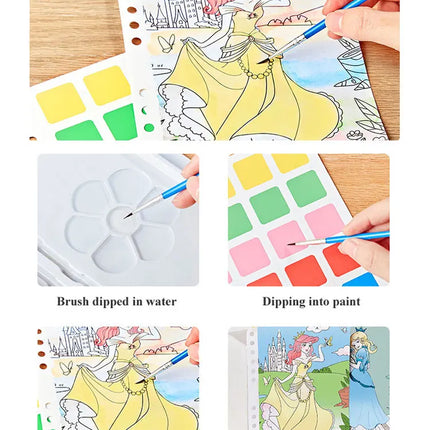 DIY Painting Sticker Craft Toys Kid Art Girls Poking Princess Handmade Educational Magical Children Gifts