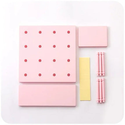 Punch Free Pegboard Display Stand Wall Organizer Storage Plate Living Room Kitchen Bedroom Wall Hanging Decoration Wall Shelf