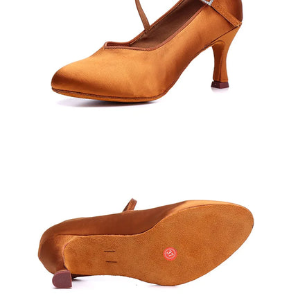 Adult High-heeled Modern Latin Dancing Shoes Professional National Standard Dance Practice Women's Waltz Dancing Shoes Flamenco