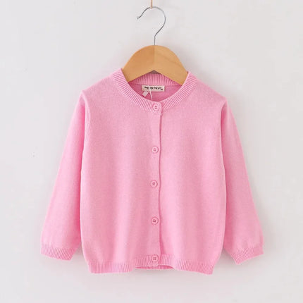 Kids Cardigans for Girls 90-140cm Sweater White Black Toddler Baby Boy Knitwear Jacket Spring Autumn Cotton Children Clothing