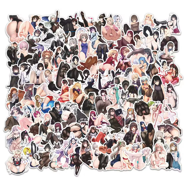 10/50/100PCS Anime Sexy Girl Foot Stickers Decoration Suitcase Scrapbooking Phone Laptop Guitar Kawaii Sticker Cartoon Kid Toy