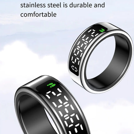 Smart Ring with Display Screen Touch Charging Fitness Tracker Heart Rate Blood Oxygen Monitor Sleep Tracker Wearable Technology