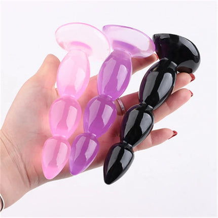 Soft Anal Dildo Butt Plug Prostate Massager Adult Gay Phalluses Anal Plug Beads G-spot Erotic Sex Toys For Men Women Products