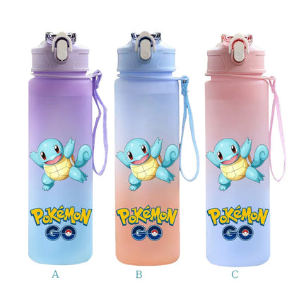 750ML Pokemon Gradient Color Plastic Drinking Bottle Water Bottle Hiking  Outdoor Large Capacit Portable Drink Bottles Cup