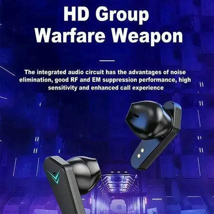 TWS Gaming Earbuds Wireless Bluetooth Earphones With Mic Bass Audio Sound Positioning 9D Stereo Music