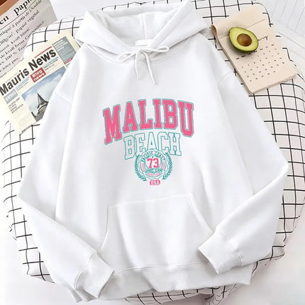 Fashion Vintage Malibu Beach Print Hoodies Casual Hoodies Sweatshirts Men Women Tops Spring Autumn Winter Clothes