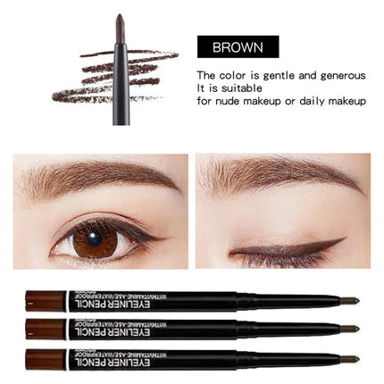 3Pcs Waterproof & Sweat-Proof Black Eyeliner Pencil - Long-LastingSmudge-Proof for Bold Eye Makeup, Easy Glide Formula for Perfe