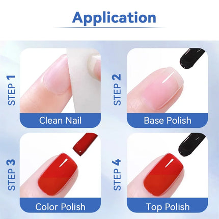 LILYCUTE 7ml Water-based Nail Base Top Polish 2 in 1 Clear Shine Nail Care Quick Drying No Need of Lamp to Cure Nail Art Varnish