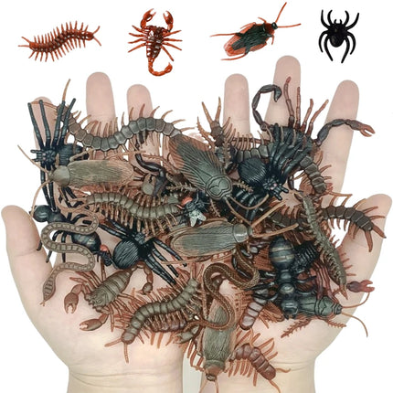 10pcs Simulation Bug Funny Toys Cockroach Spider Centipede Scorpion Plastic Children Prank Bug Scary Trick Props for Kids TMZ
