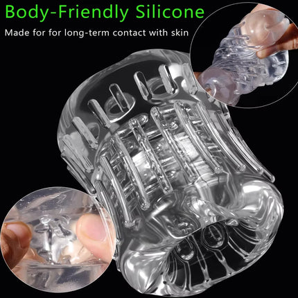 Male Masturbator Soft Pussy Penis Sleeve Sex Toys Transparent Crystal Vagina Adult Goods for Men Textured Tunnel Pocket Pussy