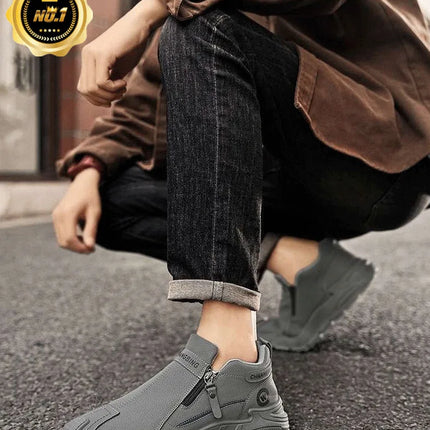 Men's Waterproof Casual Sneakers, Thick-Sole Wear-Resistant Sports Shoes, Non-Slip Comfortable Breathable, Fashionable Practical