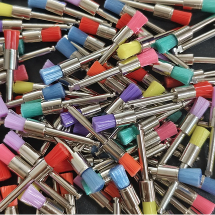 JUMTOP 100Pcs Dental Prophy Brushes Polishing Polisher Disposable Latch Type Prophylaxis Brushes Used for Stain Removal