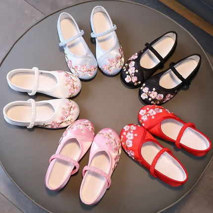Princess Performance Traditional Chinese Hanfu Shoes Embroidered Children's Footwear Ancient Style Girls' Footwear Handmade