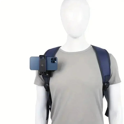 Anti-Slide Backpack Strap Clip Mount Adjustable Phone Holder for IPhone 15 Pro Max Samsung Outdoor Live Video Stand Clamp Mount