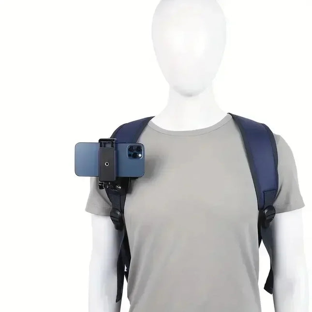Anti-Slide Backpack Strap Clip Mount Adjustable Phone Holder for IPhone 15 Pro Max Samsung Outdoor Live Video Stand Clamp Mount