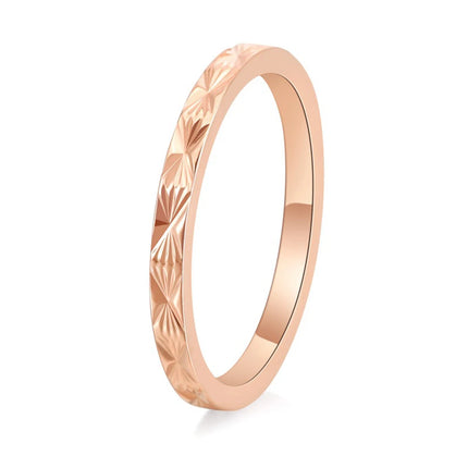 18K Gold Plated Titanium Steel Women's Pinky Rings Korean Minimalist Star Cross Engraved Jewelry Fade-Resistant Stackable Band