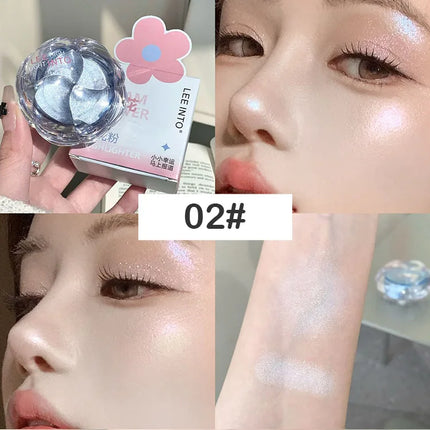 LEE INTO Dream Flower Highlight Powder Brightens and Contours Pearlescent Glitter No Flying Powder
