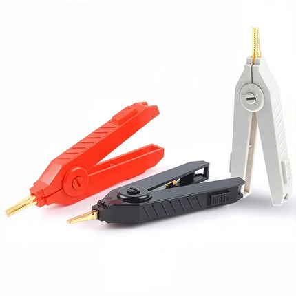 90mm Alligator Clips LCR Resistance Clip Copper Opening Alligator Clips Copper DIY Tools Grey/Black/Red SMD Test Clamp
