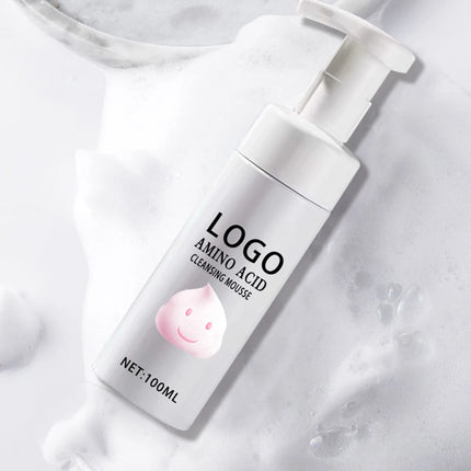 Custom Logo Camellia Cleansing Mousse Private Label 100ml Moisturizer Powerful Makeup Remover Foaming Amino Acid Unisex Cleanser