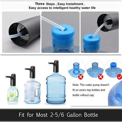 Portable 5-Gallon Water Dispenser with USB Charging Automatic Electric Pump for Home Office Outdoor Use