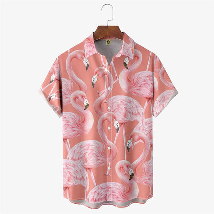 2024 Men's Hawaiian Shirt Poker Print Casual Fashion Lapel Collar Beach Vintage Shirt