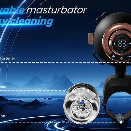 Automatic Male Masturbator with Removable Belts LCD Adjustable Males Adults Sex Toys Penis Masturbation Wearable Stroker for Men