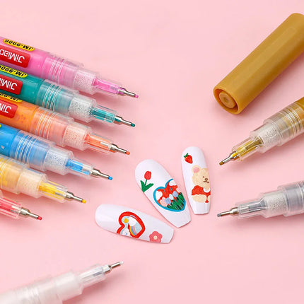 3-18pcs/set Nail Art Graffiti Pen Nail Marker Drawing Abstract Lines Fine Detail Floral Design Waterproof Nail Painting Manicure