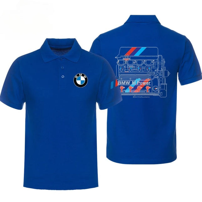 BMW 2025 Summer Hot Fashion Polo Shirt Car Club High-quality Performance Car Lapel Print Casual Breathable Polo Shirt T-shirt