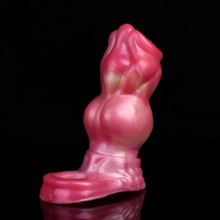 FAAK Pink Dildo Sheath Fantasy Ribbed Dragon Penis Sleeve Soft Silicone Sex Toys Stretchable Cock Enlargement Male Masturbator