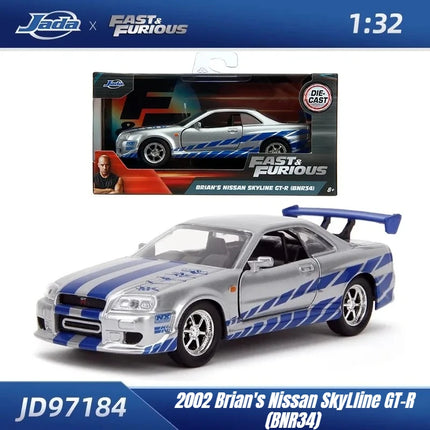 Jada Toys 1:32 Fast&Furious Alloy Car,Mitsubishi Lancer TOYATO Super Nissan Skyline GTR Jetta RX-7 Collection Gift Toys for Kids