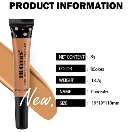 Full Cover Liquid Concealer 8 Color BB Cream Foundation Air-permeable Natural Brightening Makeup Eye Dark Circles Cream Cosmetic