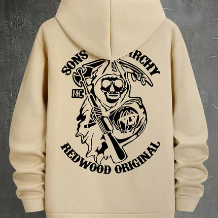 2025 Stylish Cool Skull Print Men Women Hooded Sweatshirt Autumn Winter Daily Outdoor Vacation Fitness Casual Warm Sportswear