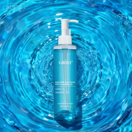 GROEI Cleansing Oil, Gentle Deep Cleansing, 3-in-1 for Eyes/Lips/Face, Skin-Nourishing Non-Comedogenic