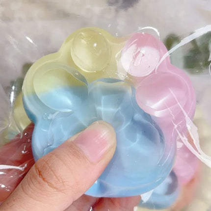 Three Colors Rainbow Cat Claw Squishy Fidget Toy Soft Cute Cat Paw Slow Rebound Pinch Decompression Toys for Kids Birthday Gifts