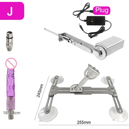 45mm Stroke Telescopic Sex Machine with Dildo 100V-240V Female 3XLR Masturbation Sexual Kits Mini Reciprocating Linear Actuator