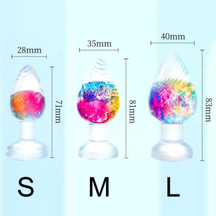 Liquid Silicone Anal Plug Smooth Soft Easy To Clean Anus Plug Rainbow Jelly Butt Plug Dildos Adult Sex Toys Couples Adults Game