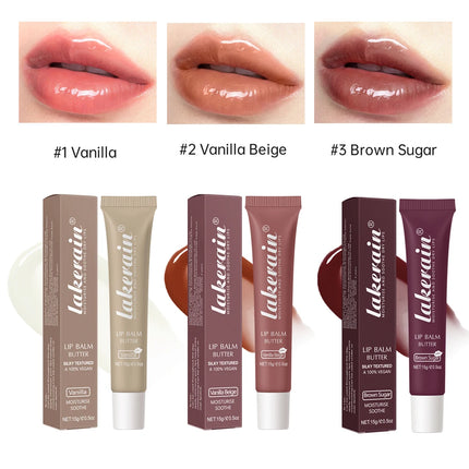 3pcs/Kit Butter Moisturizing Lip Gloss Oil Jelly Lipgloss Liquid Lipstick Lip Tint Brown Sugar Crystal Lip Balm