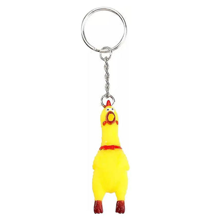 Yellow Shrilling Screaming Chicken Keychain Scream Chicken Voice Chicken Keychain Mini Rubber Squeeze Screaming Chick