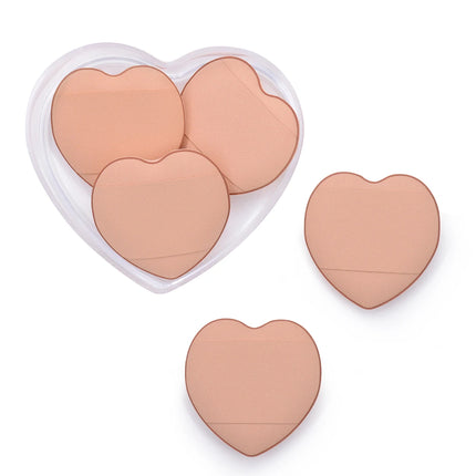 5/10pcs Heart Finger Puff  Mini Makeup Sponge Small Air Cushion Powder Sponge Case Face Concealer BB Cream Cosmetic Puff Beauty