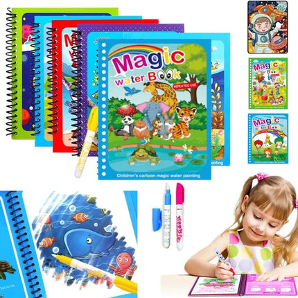 Children Magical Water Book Montessori Drawing Toys Reusable Coloring Books Magic Water Drawing Book Baby Early Education Toys