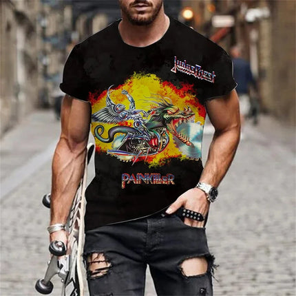 Popular Rock Judas Priest Band 3D Printed Men Women T-shirts Summer New Fashion Hip Hop Style Men's Clothing Streetwear Tees Top