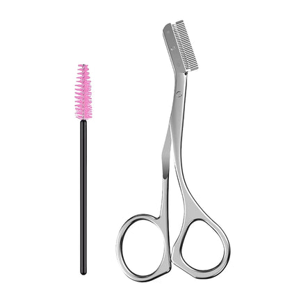 New 2pcs/set Safe Stainless Steel Eyebrow Trimme  Eyebrow Scissors With Comb Hair Removal Shaver Cutter Durable Makeup Tool