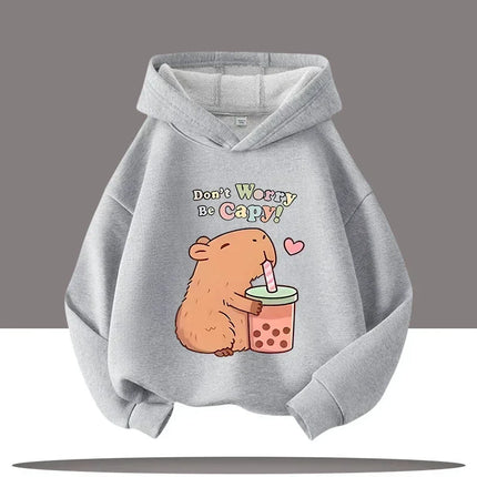 New autumn and winter warm children's hoodie pullover for boys and girls, casual cute cartoon children's hoodie