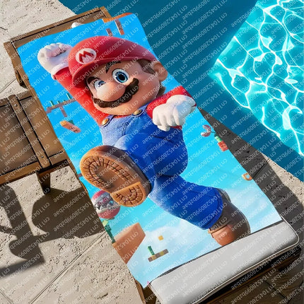S-Super Towel Large Quick-Drying M-Mario-o Microfiber soft Beach Towel for Travel Fitness Sauna Bathing Camping Kids Gift