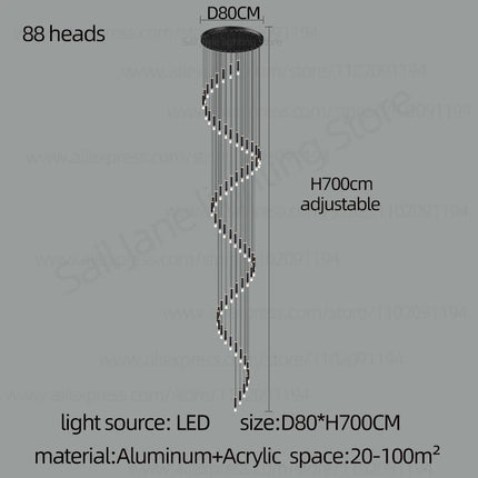 Interior Lighting Nordic Chandelier Home Decoration Living Room Pendant Modern Lustre Hall Lighting LED Staircase Long Pendant