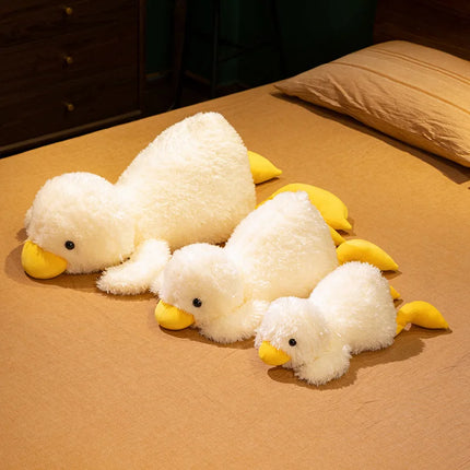 45-75CM Cute Cartoon Anime Party Pose Yellow Duck Stuffed Toy Kawaii Duck Children's Soothing Doll Pillow Handmade Birthday Gift
