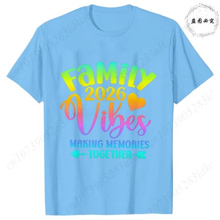 2026 Family Vacation Matching T-shirts Making Memories Together Gradient Print Tops Summer Trips Cruise Holidays Women Clothing